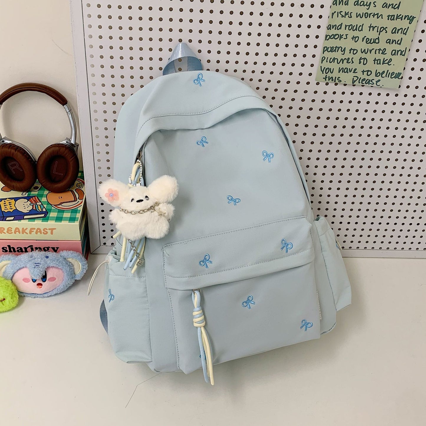 Rucksack mit Charmantem Schleifenmotiv und Praktischen Fächern Brehn