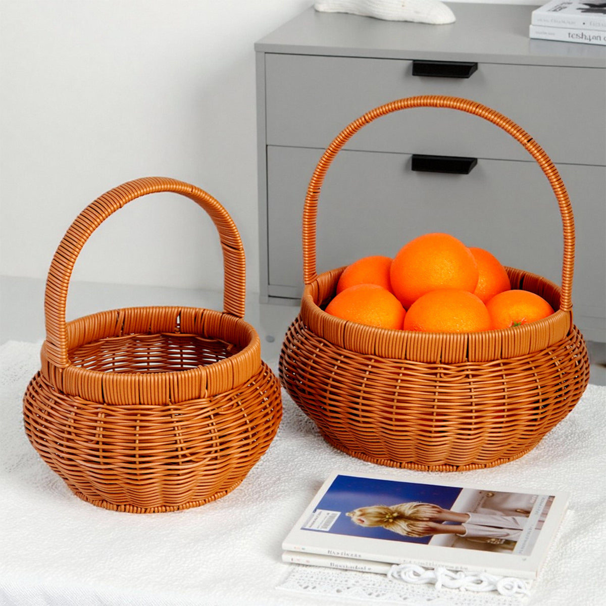 Handgefertigter geflochtener Picknickkorb Brehn