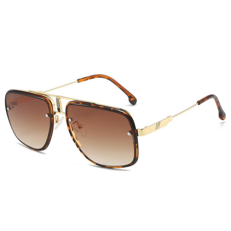 Damen modische Oversized-Sonnenbrille mit goldenen Akzenten Brehn