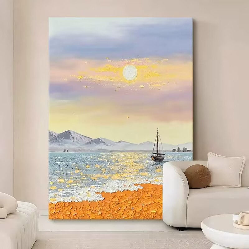 Texturiertes Küsten-Seascape-Leinwandkunst