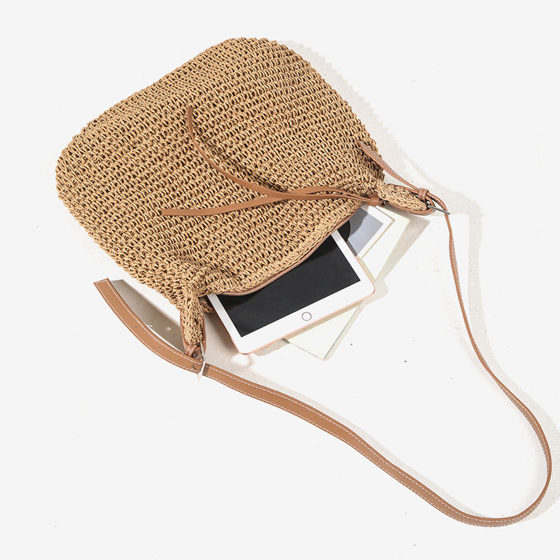 Damen Handtasche aus geflochtener Baumwolle mit komfortablem Schulterriemen Brehn