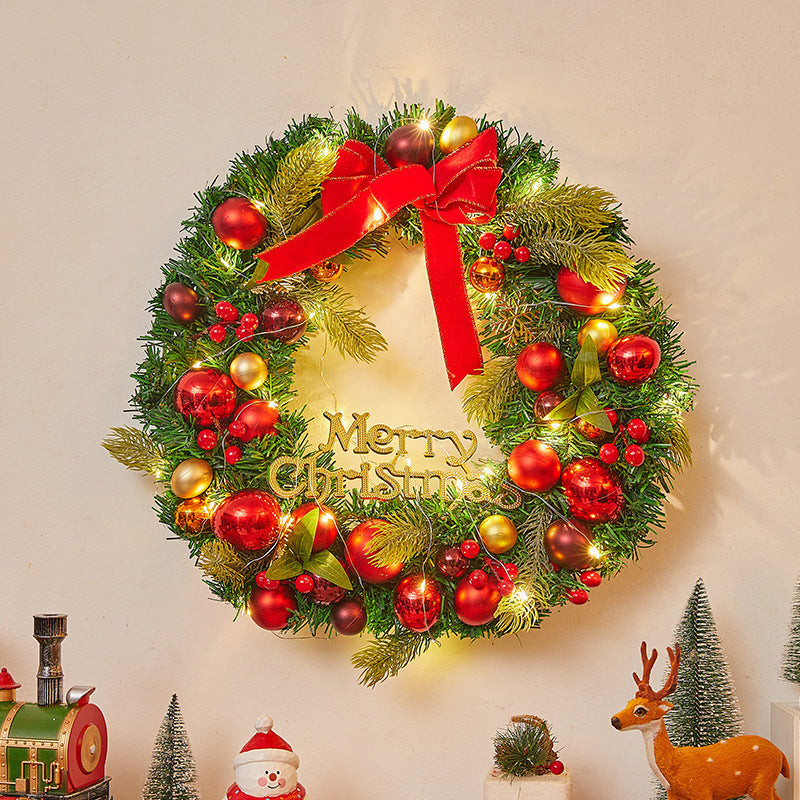 Festlicher Weihnachtskranz mit Lichtern Brehn
