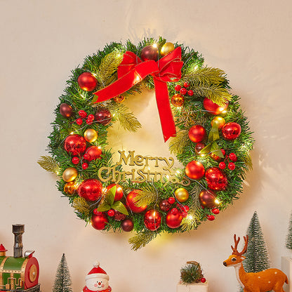 Festlicher Weihnachtskranz mit Lichtern Brehn