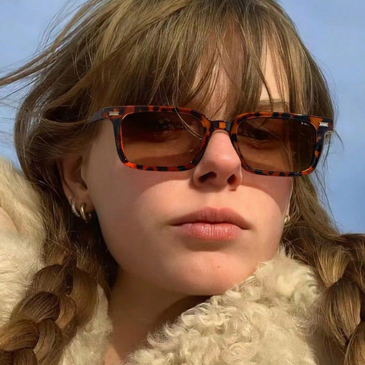 Damen elegante Sonnenbrille mit transparentem Rahmen Brehn