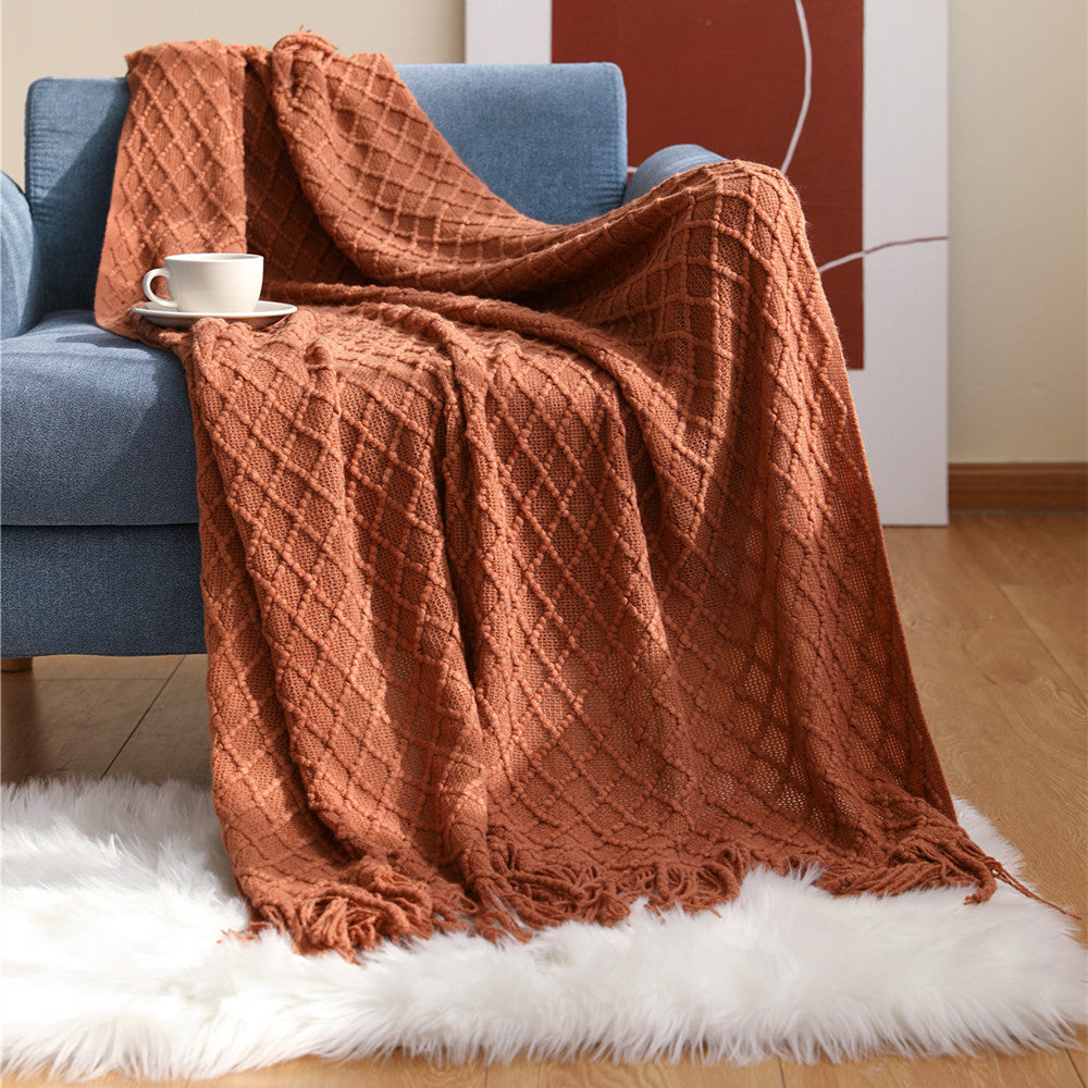 Kabelflecht-Fringe-Wurfdecke Brehn