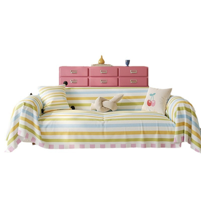 Patterned Sofa Slipcover with Full-Seat Fit and Non-Slip Textured Weave