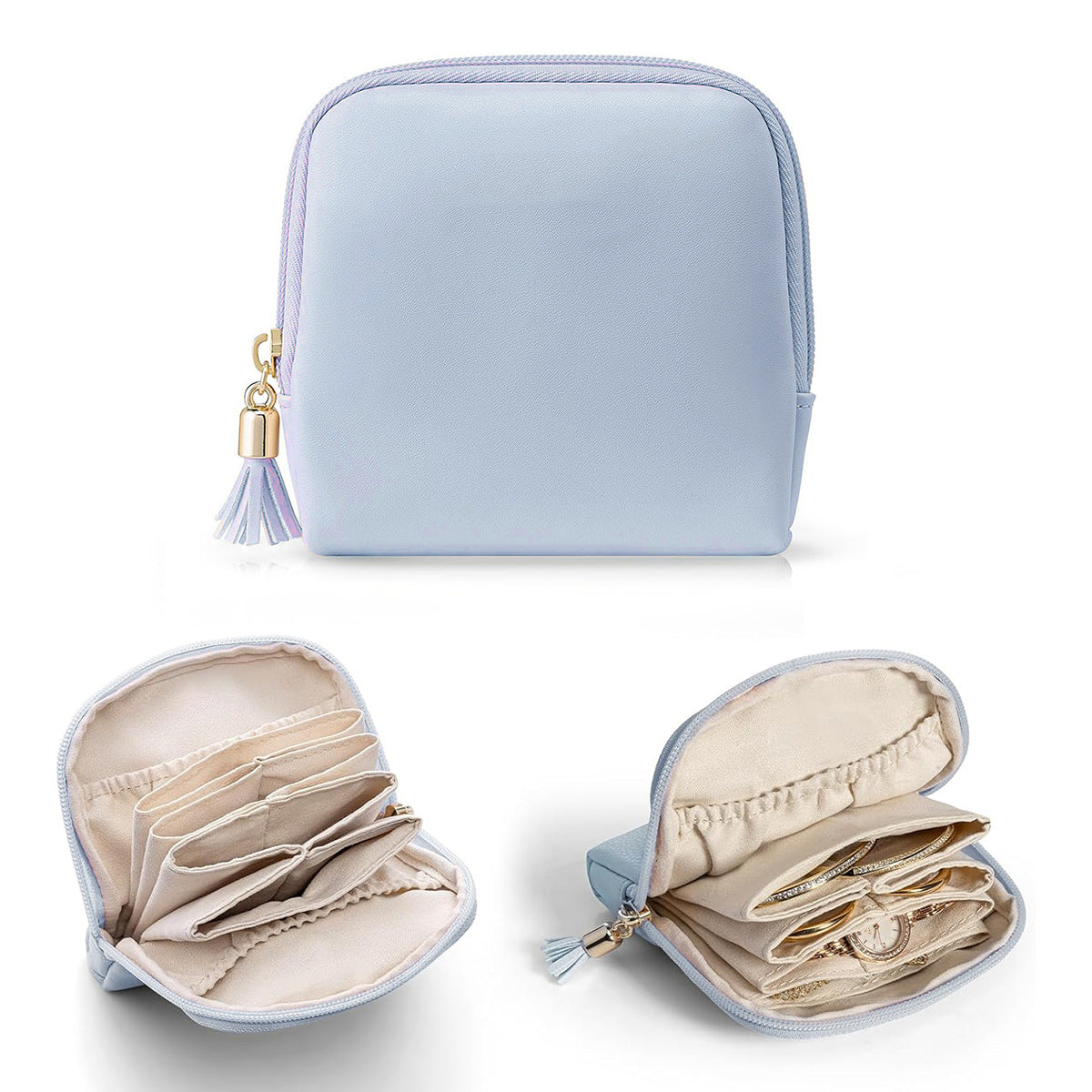 Kosmetik-Organizer mit Strukturiertem Innenraum und Eleganter Quaste Brehn