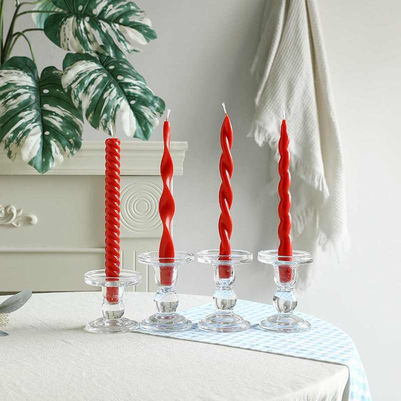 Skulpturales Ribbon-Twist Taper Kerzen Set
