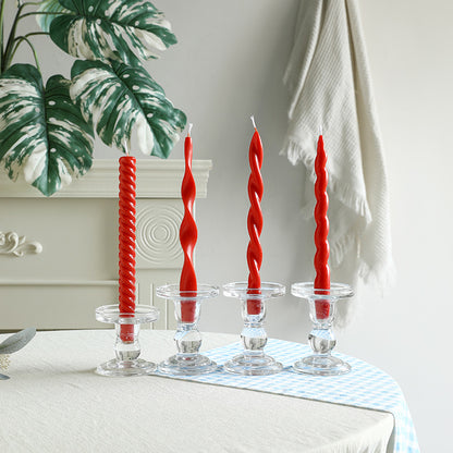 Skulpturales Ribbon-Twist Taper Kerzen Set