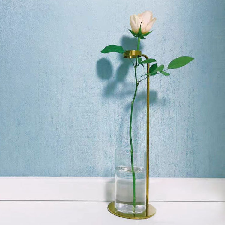 Minimalistische Metall- und Glas-Tischlampe