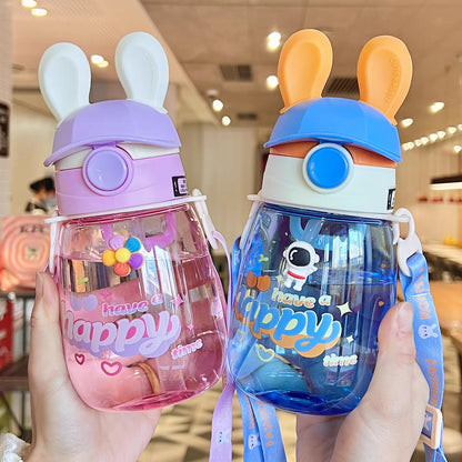 Damen Stilvolle Wasserflasche mit Bunny-Deckel Brehn