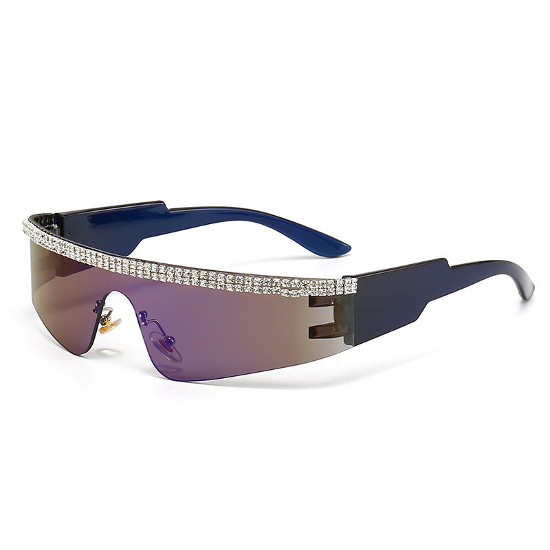 Damen Modische Glamour-Sonnenbrille mit strassverziertem Rahmen Brehn