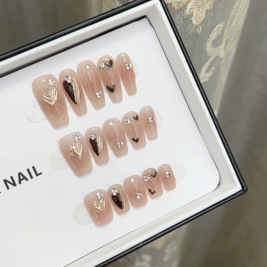 Künstlerisches Floral-Nagelkunst-Set mit Strass Brehn