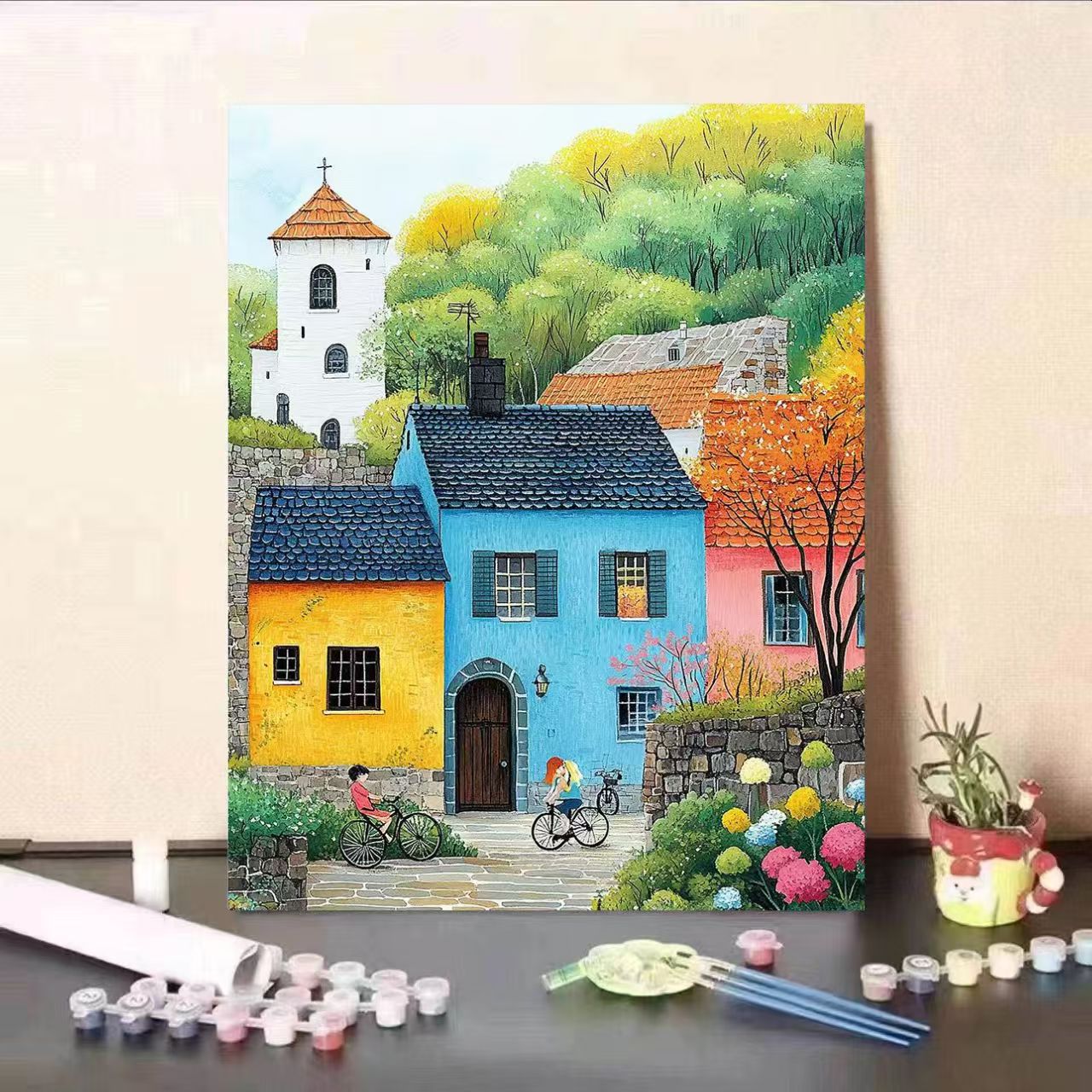 Scenic Village Malen nach Zahlen Kunstset Brehn