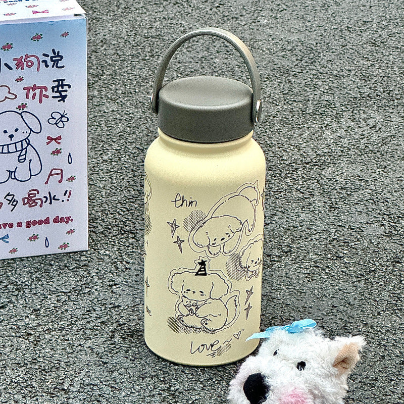 Damen Isoliertrinkflasche mit lustigem Katzenmotiv Brehn