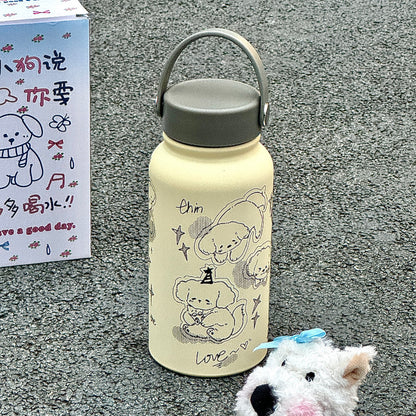 Damen Isoliertrinkflasche mit lustigem Katzenmotiv Brehn