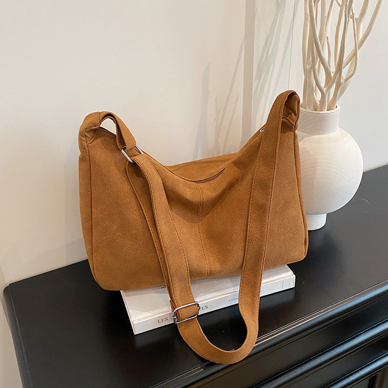 WoSoft Wildleder Hobo Handtasche Brehn