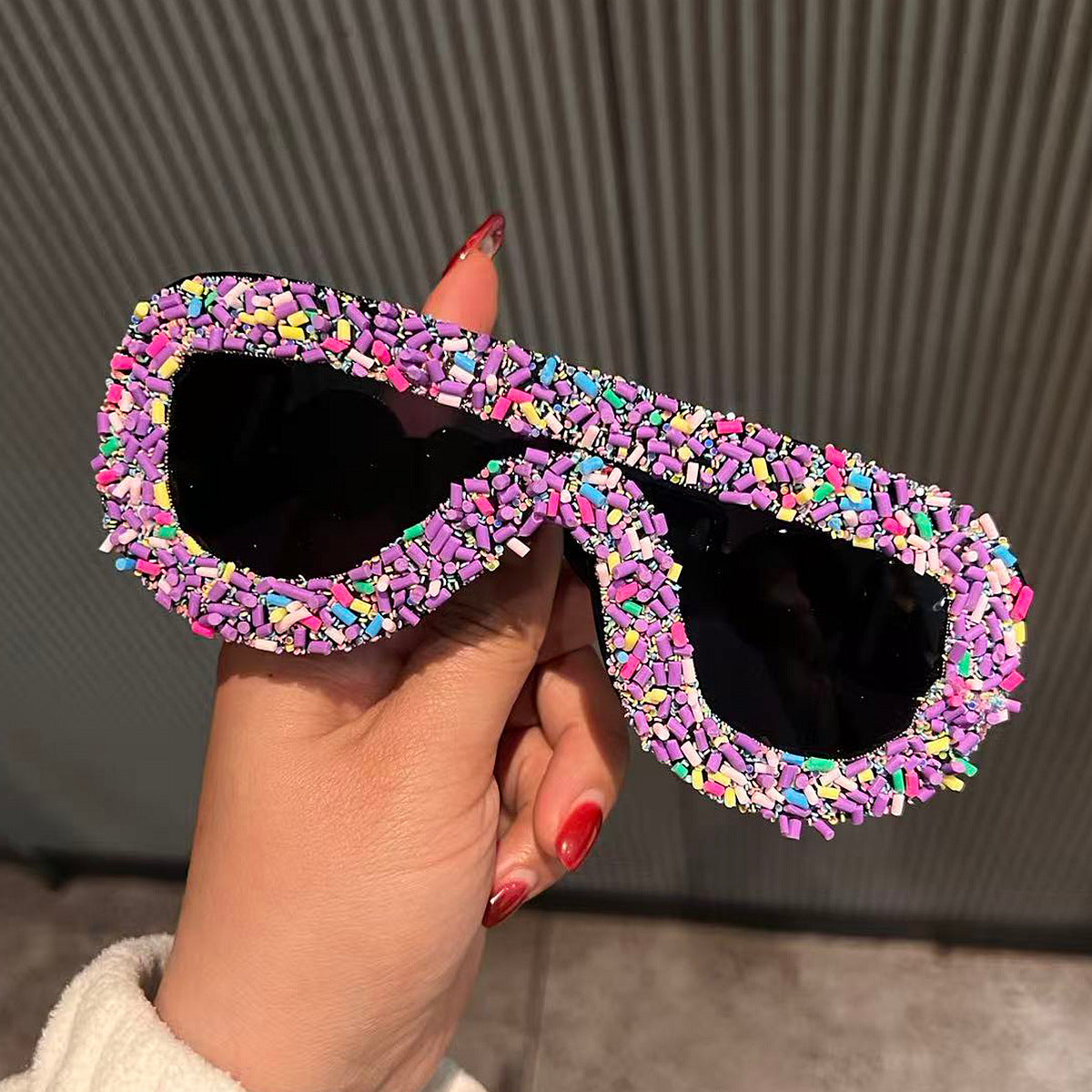Damen trendige Sonnenbrille mit kreativem Zuckerguss-Design Brehn