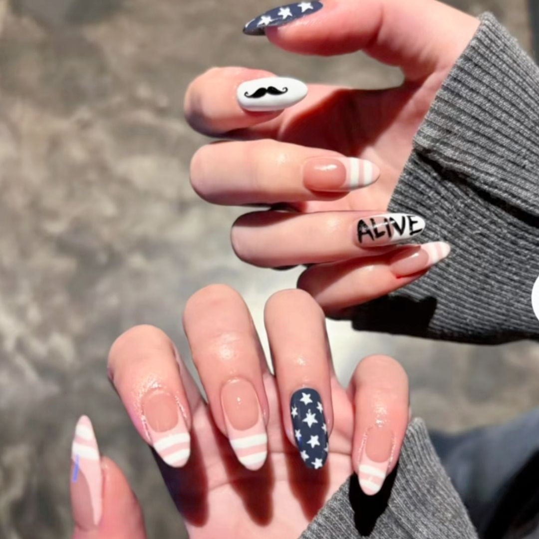 Themenbezogene grafische Nageldesigns Brehn