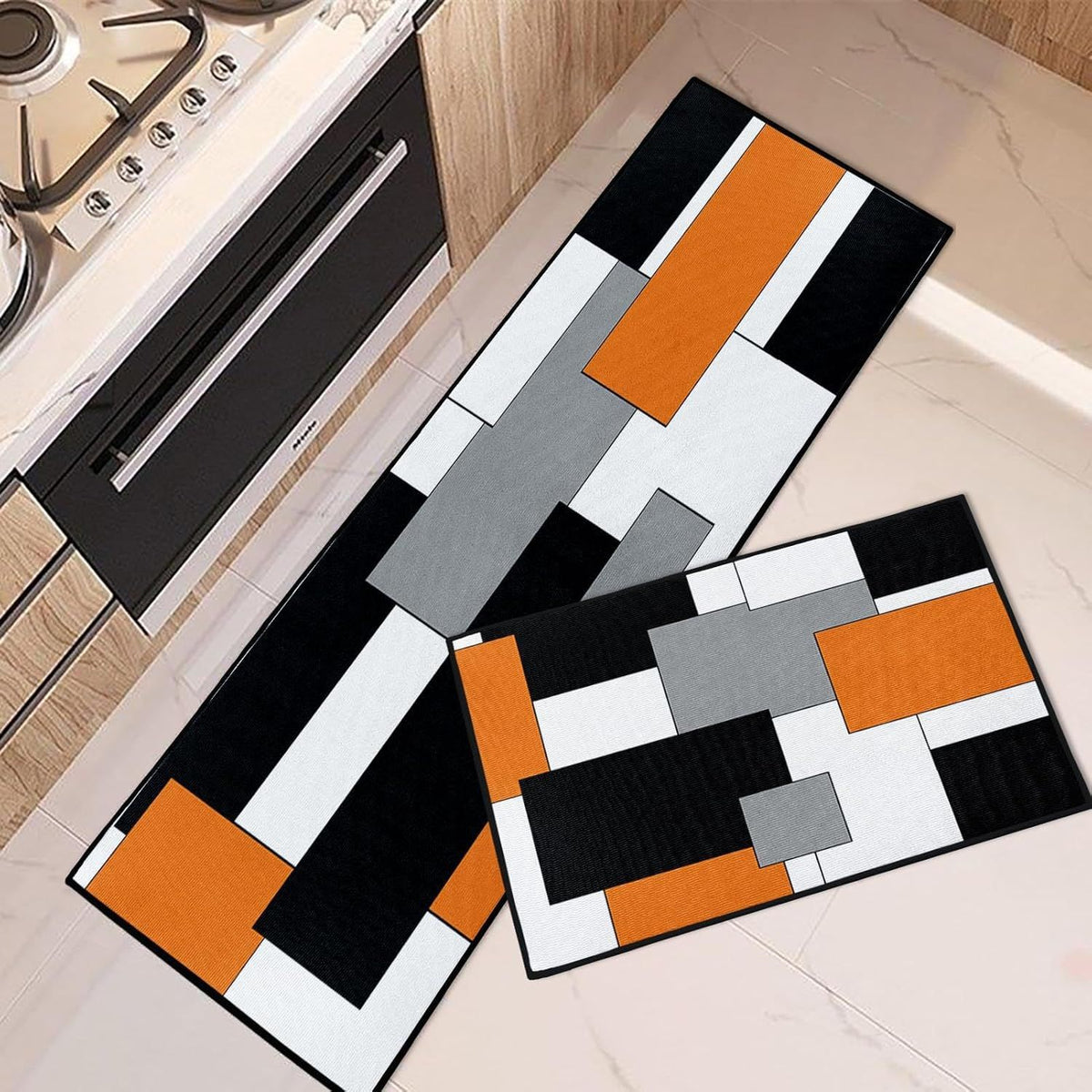 Geometrisch gemusterter Küchenläufer Teppich