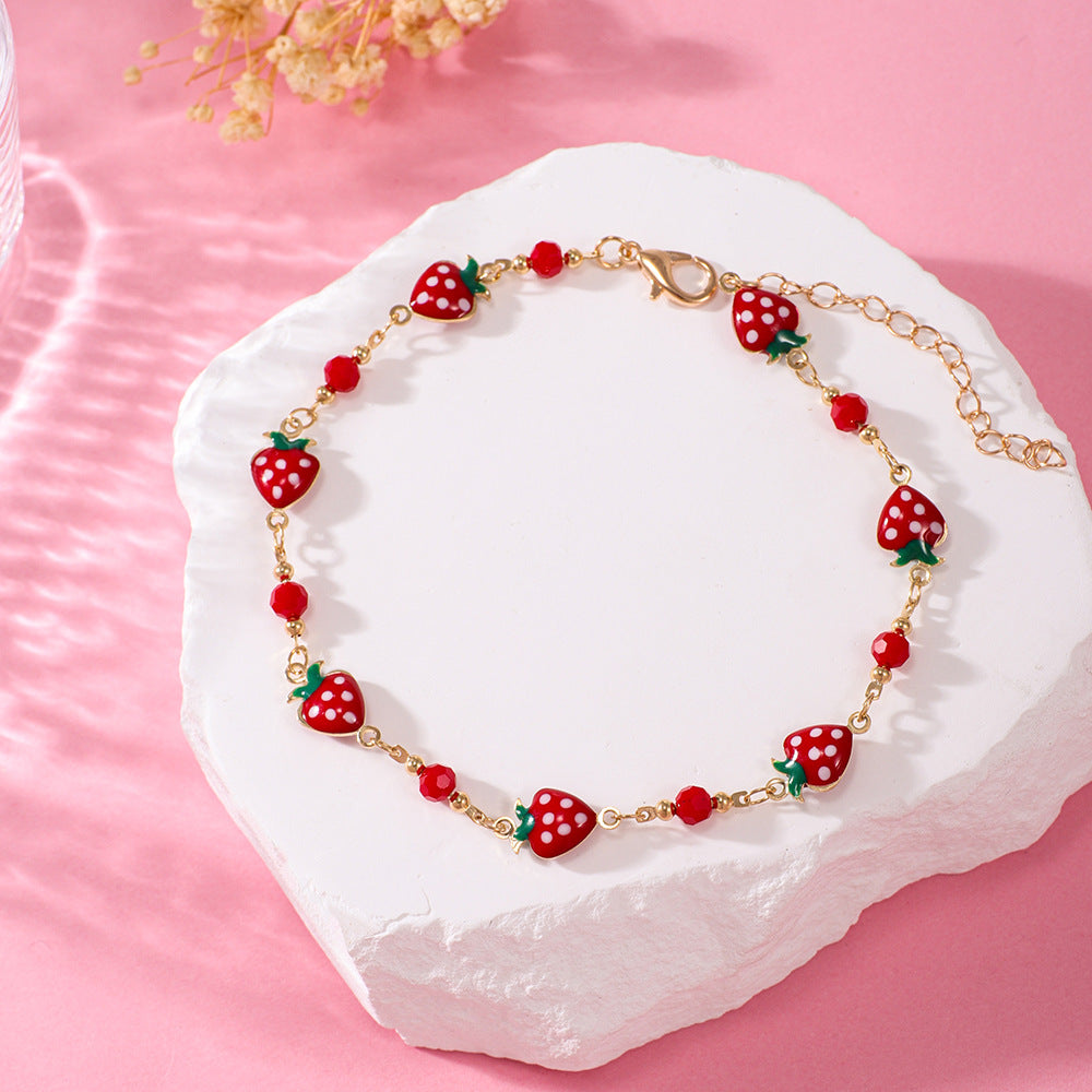 Erdbeer Charm Armband Brehn