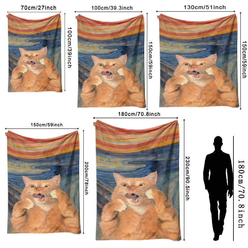 Künstlerische katzenmotivierte Fleece-Decke