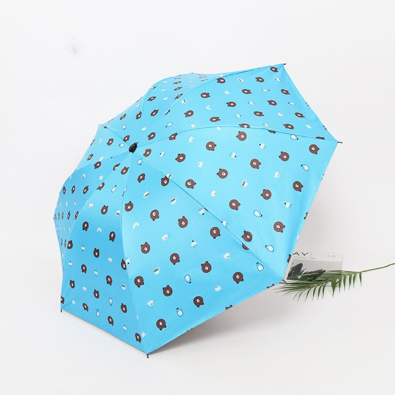 Damen kreativer Falt-Regenschirm mit tierischem Motiv Brehn