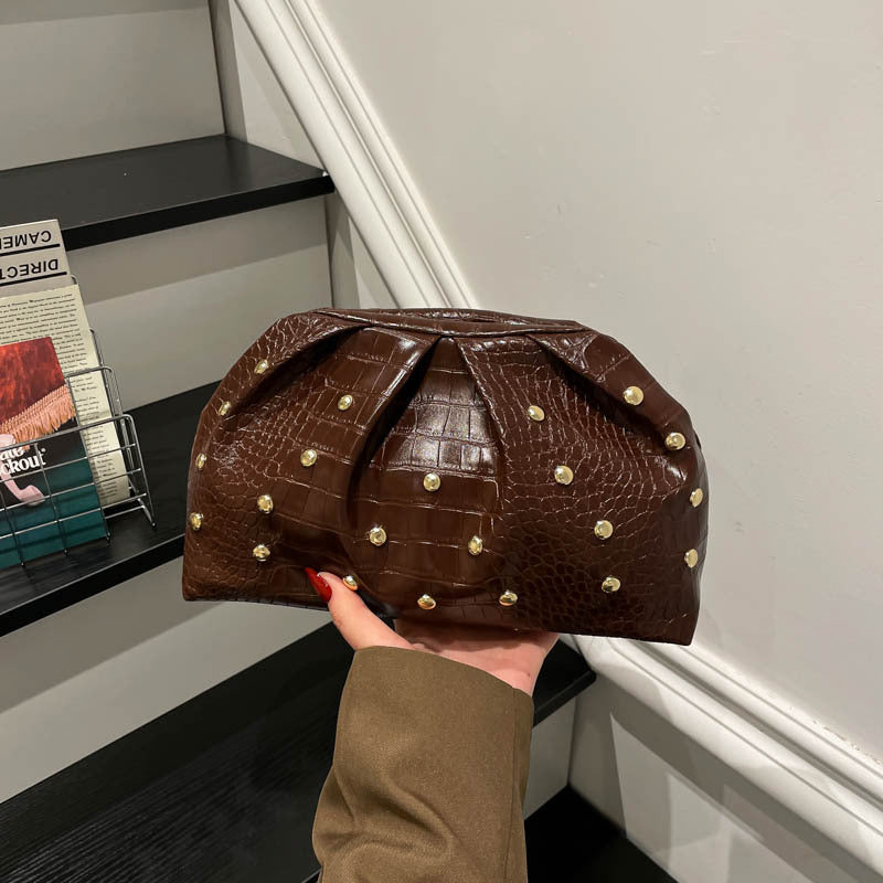 WoElegant Texturiertes Krokodilmuster Clutch Bag Brehn