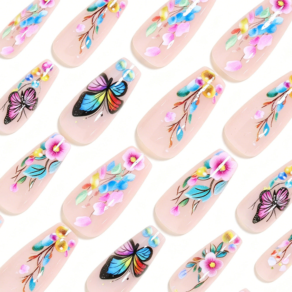 Künstlerisches Schmetterlingsdesign Press-On Nail Set Brehn