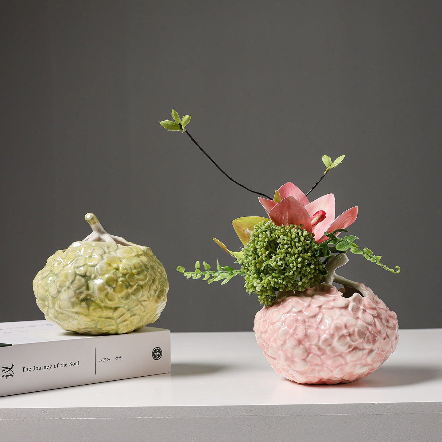 Texturierte florale dekorative Keramik
