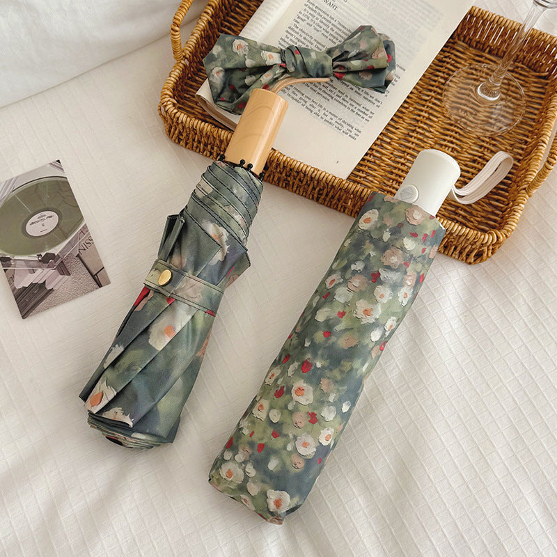 Damen Faltbarer Regenschirm mit floralem Design Brehn