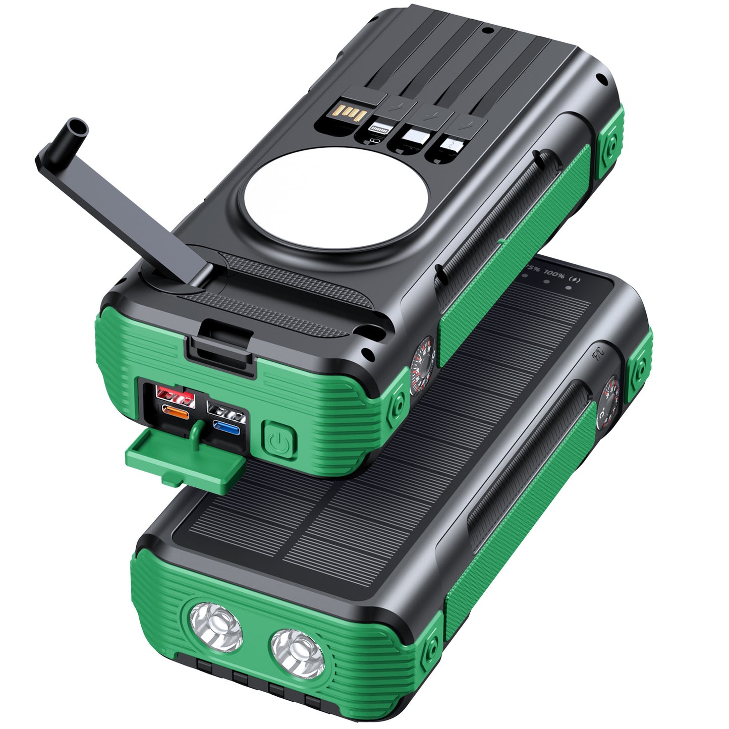 Multifunktionale Solar Powerbank mit LED-Anzeige Brehn