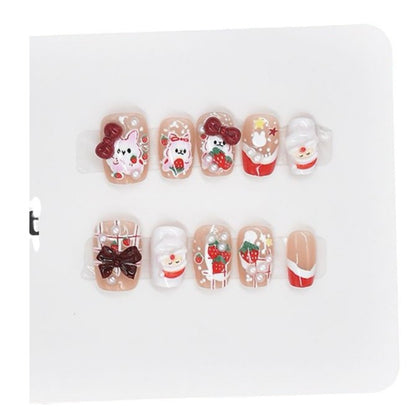 Festliches Charakter-Themen Press-On Nagelset Brehn