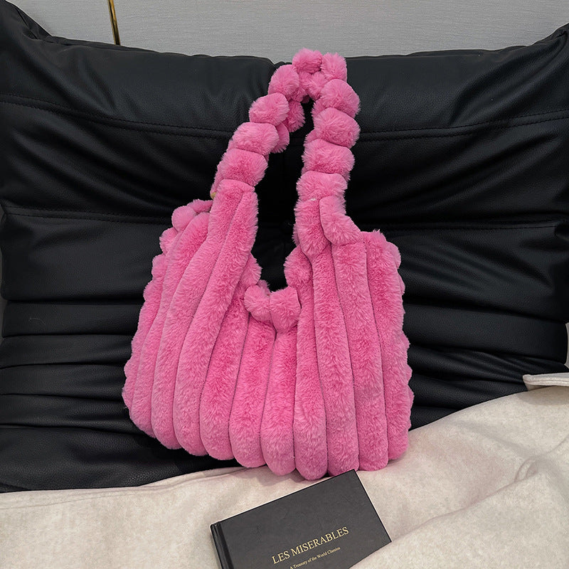 Plüsch Übergroße Schultertasche