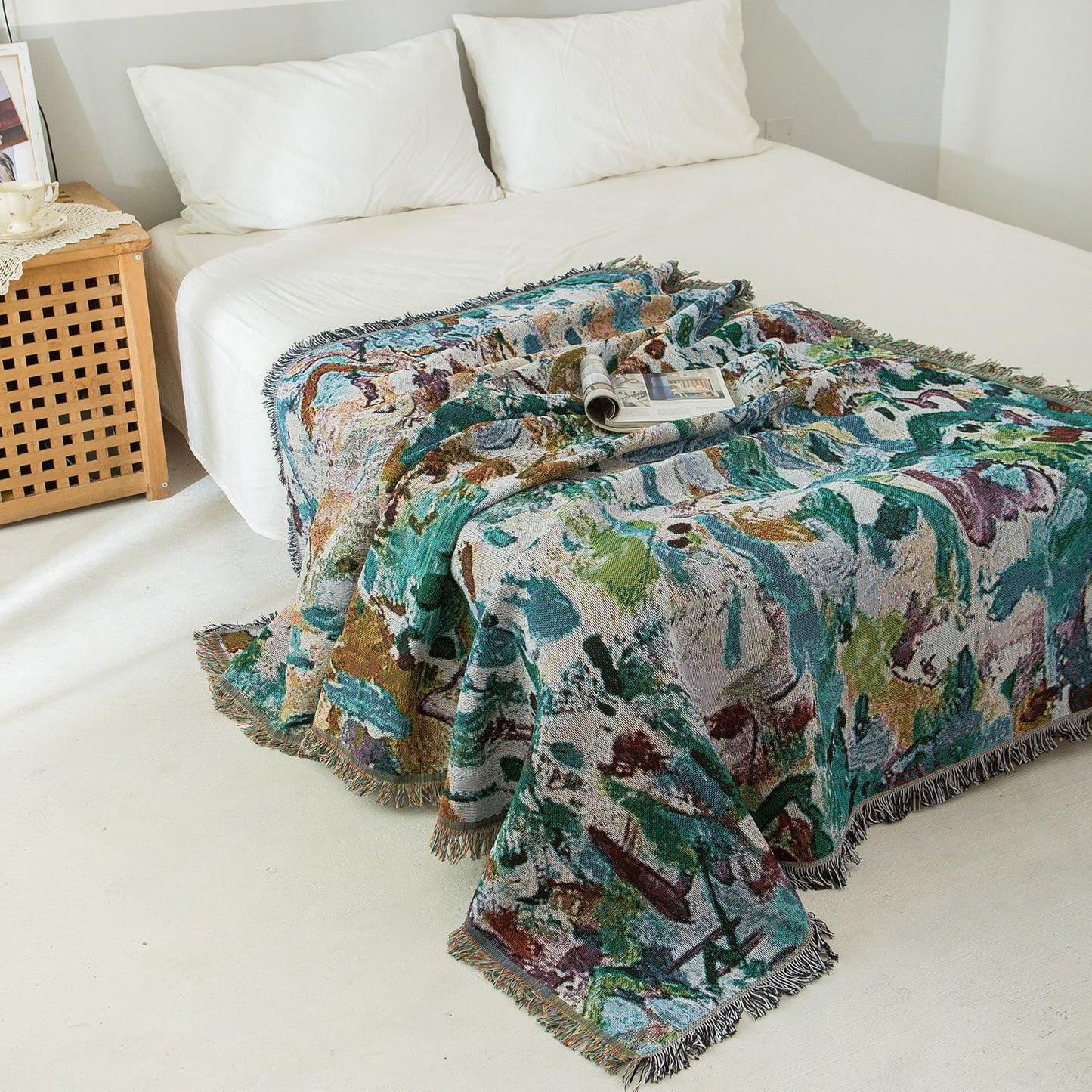 Florale Woven Werfen Decke