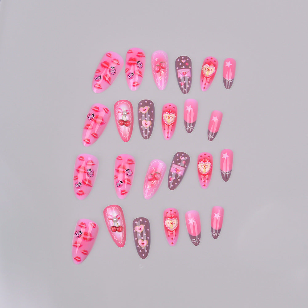 Romantisches Thema Press-On Nagelset Brehn