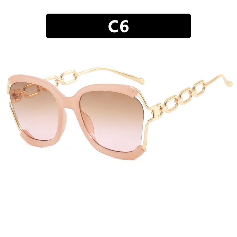 Damen modische Sonnenbrille mit goldenen Kettendetails Brehn
