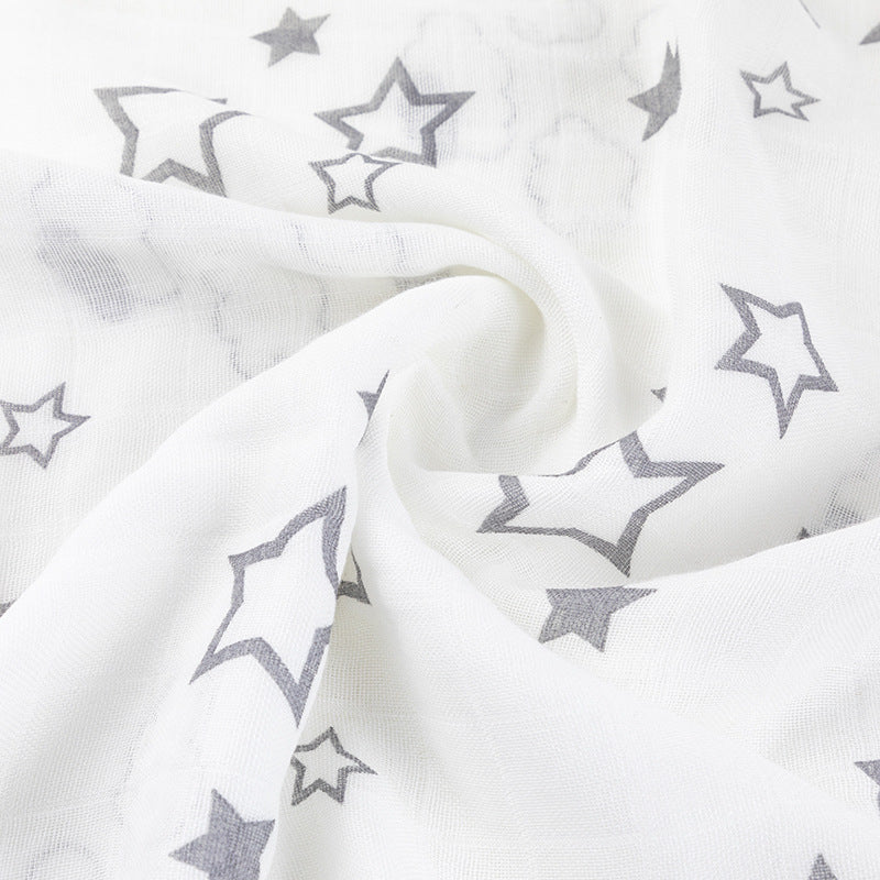 Weiches Musselin Babydecke mit Sterne und Wolken Druck Brehn