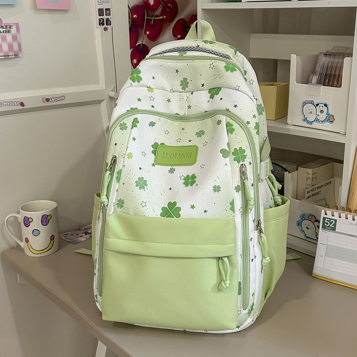 Stylische Blumenmuster Studententasche Brehn