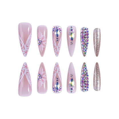 Luxus Strass Stiletto Nagel Set