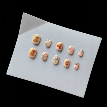 Künstlerisches Floral Design Press-On Nagelset  1791774497
