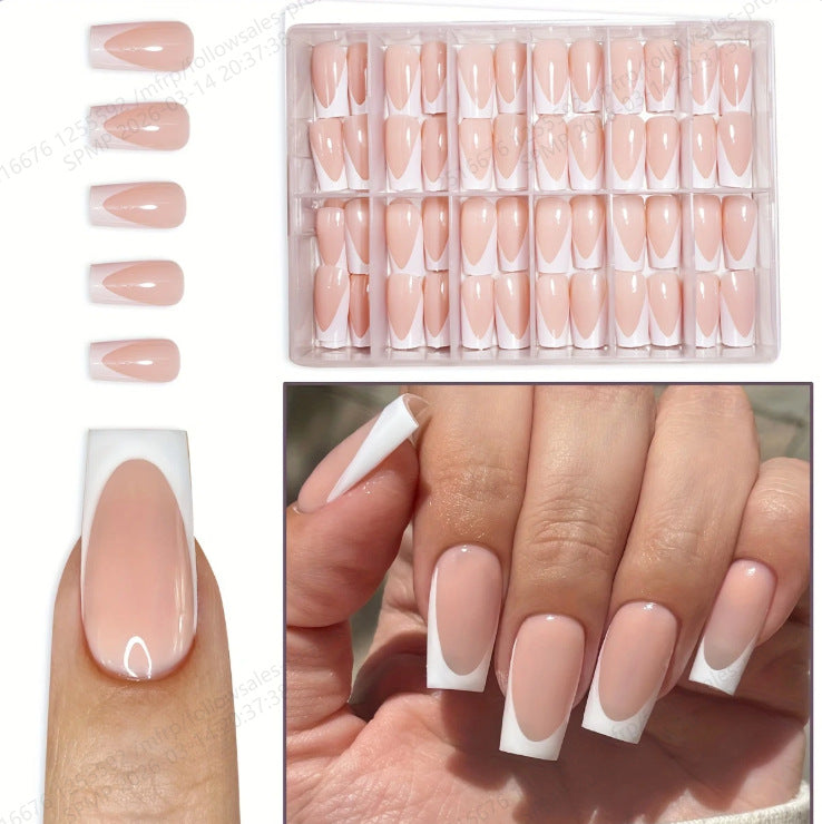 Stylisches French Tip Drucknagelset Brehn