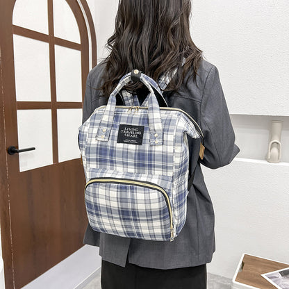 Karierter Muster Reisek backpack Brehn