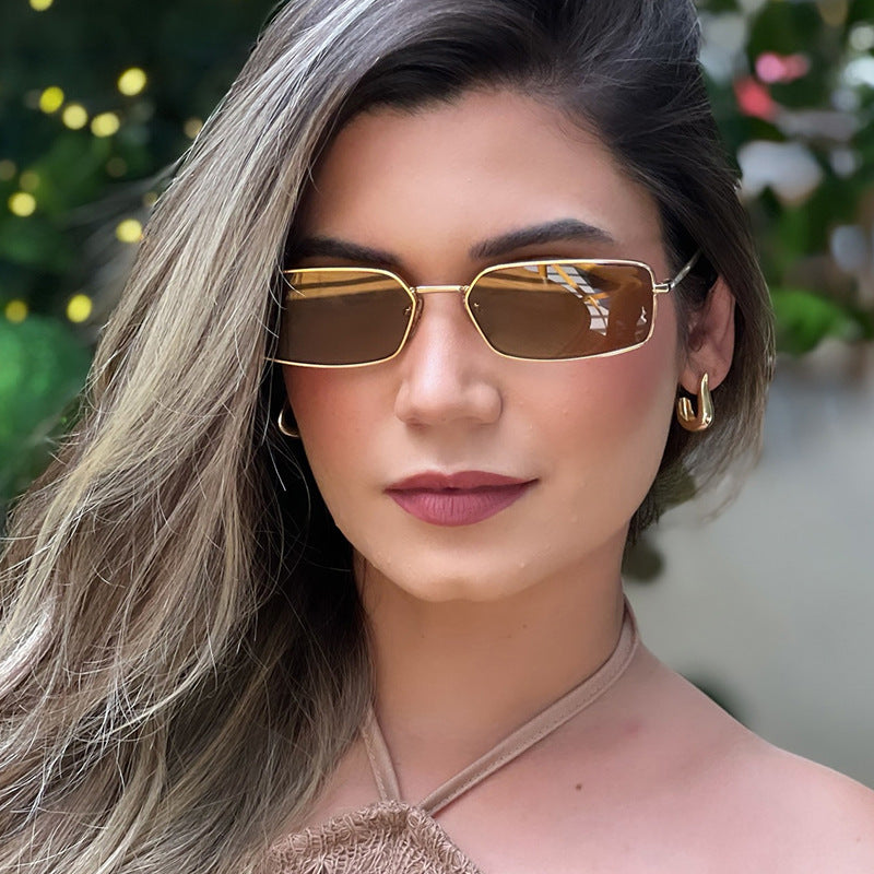 Damen modische quadratische Sonnenbrille mit polarisierten Gläsern Brehn