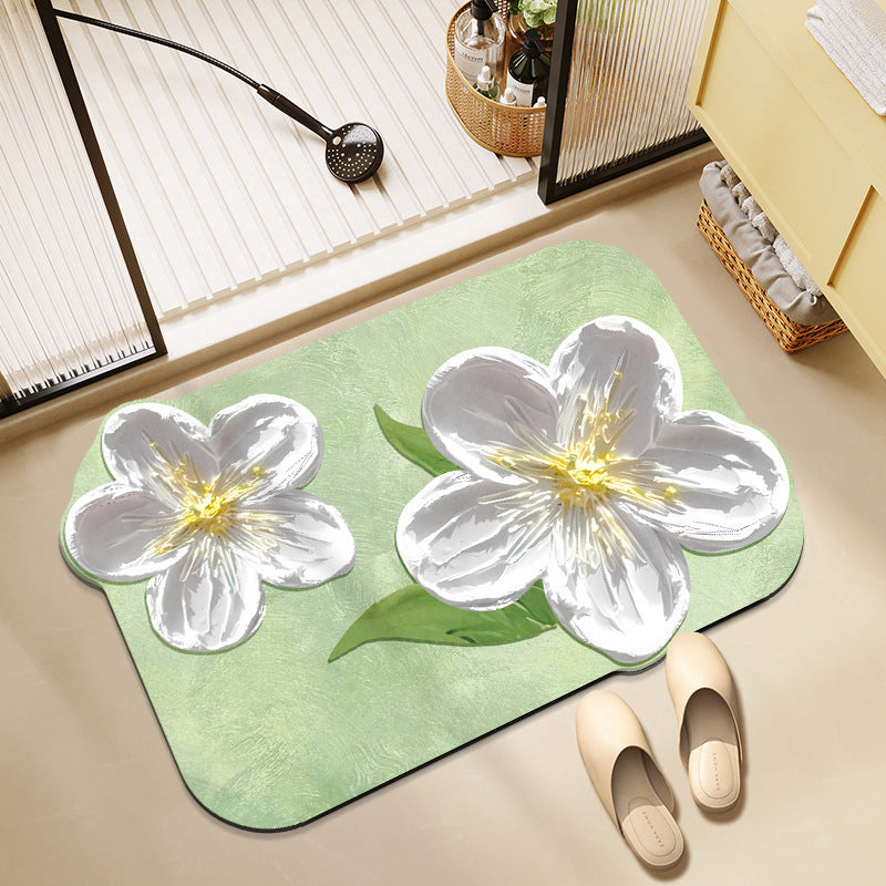 Blumenmuster Memory Foam Badezimmermatte