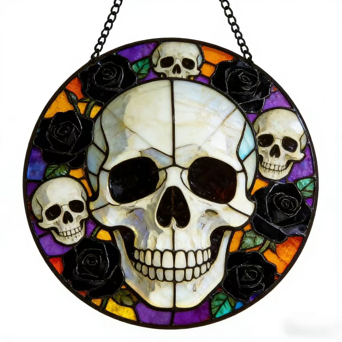 Dekorative Totenkopf Buntglas Wandkunst Brehn