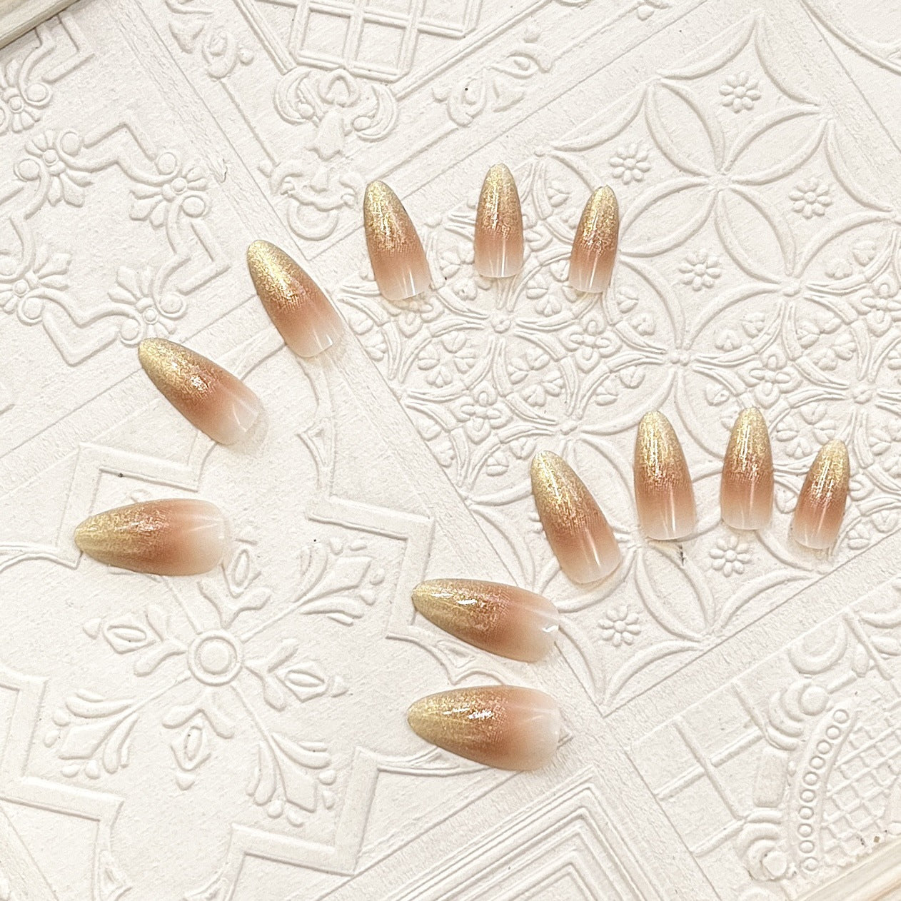 Premium Glitter Ombre Press-On Nails Brehn