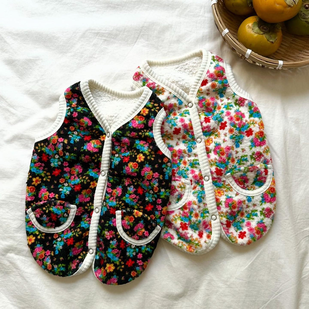 Florales Fleece-Snap-Front-Hundewesten