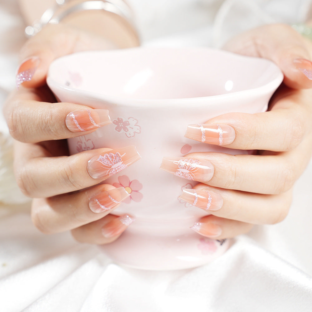Dekorative Schmetterlings Press-On Nagelset Brehn