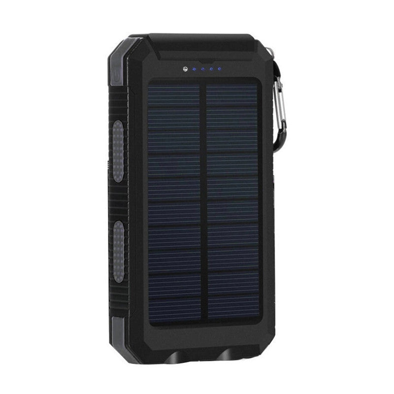 Solarbetriebene Powerbank mit stoßfestem Design und integriertem Karabiner Brehn